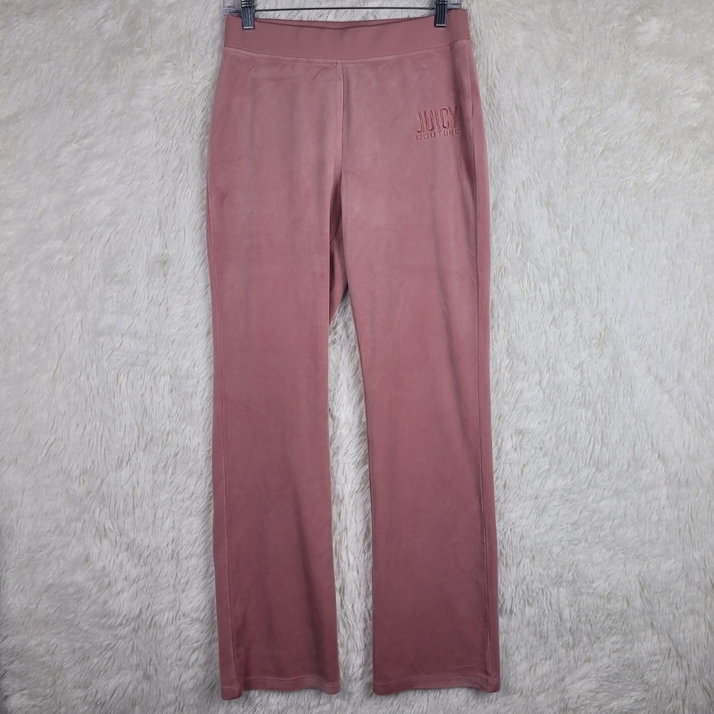 Juicy Couture Pink Velour Sweatpant Bottoms Athleisure Cozy Sz Small Tall